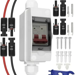 Breaker de desconexión solar con caja 32 A 500 V DC CNLonQcom 6 interruptor de desconexión solar / caja de corte 32 a 500 v dc con carcasa ip65