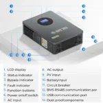 inversor híbrido solar 5.5 kw / 48 v dc → 120/220 v ac (split phase)