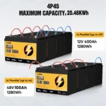 batería lifepo4 portátil 12 v 100 ah con bms – rvpozwer