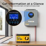 inversor / regulador solar híbrido 3000 w 24 v dc → 120 v ac / 110 v ac – rvpozwer