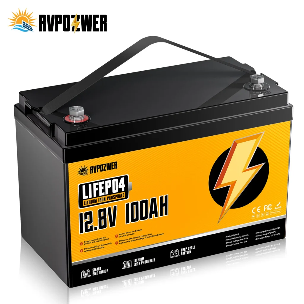 batería lifepo4 portátil 12 v 100 ah con bms – rvpozwer