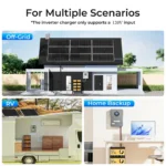 inversor / regulador solar híbrido 3000 w 24 v dc → 120 v ac / 110 v ac – rvpozwer