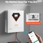 inversor híbrido solar vevor 3000 w — 24 v dc → 110/120 v ac