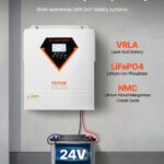 inversor híbrido solar vevor 3000 w — 24 v dc → 110/120 v ac