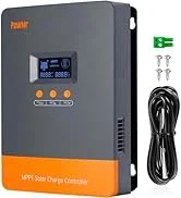 2 AWG Battery Cable 1 Ft 2 Pair Black & Red, 2 Gauge Pure Copper Battery Inverter Wire Cable 27 MPPT 80A Solar Charge Controller 12V/24V/48V Auto, 80Amp Solar Controller MPPT Max.PV Input 150V,...