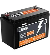 2 AWG Battery Cable 1 Ft 2 Pair Black & Red, 2 Gauge Pure Copper Battery Inverter Wire Cable 3 12V 100Ah LiFePO4 Lithium Battery Built-in 100A BMS, Rechargeable LiFePO4 Battery with Max.1280Wh...