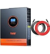 2 AWG Battery Cable 1 Ft 2 Pair Black & Red, 2 Gauge Pure Copper Battery Inverter Wire Cable 35 3000 watt Solar Inverter Pure Sine Wave 24V Built-in 80A MPPT Controller, Max.PV Input 4KW 450V 1...