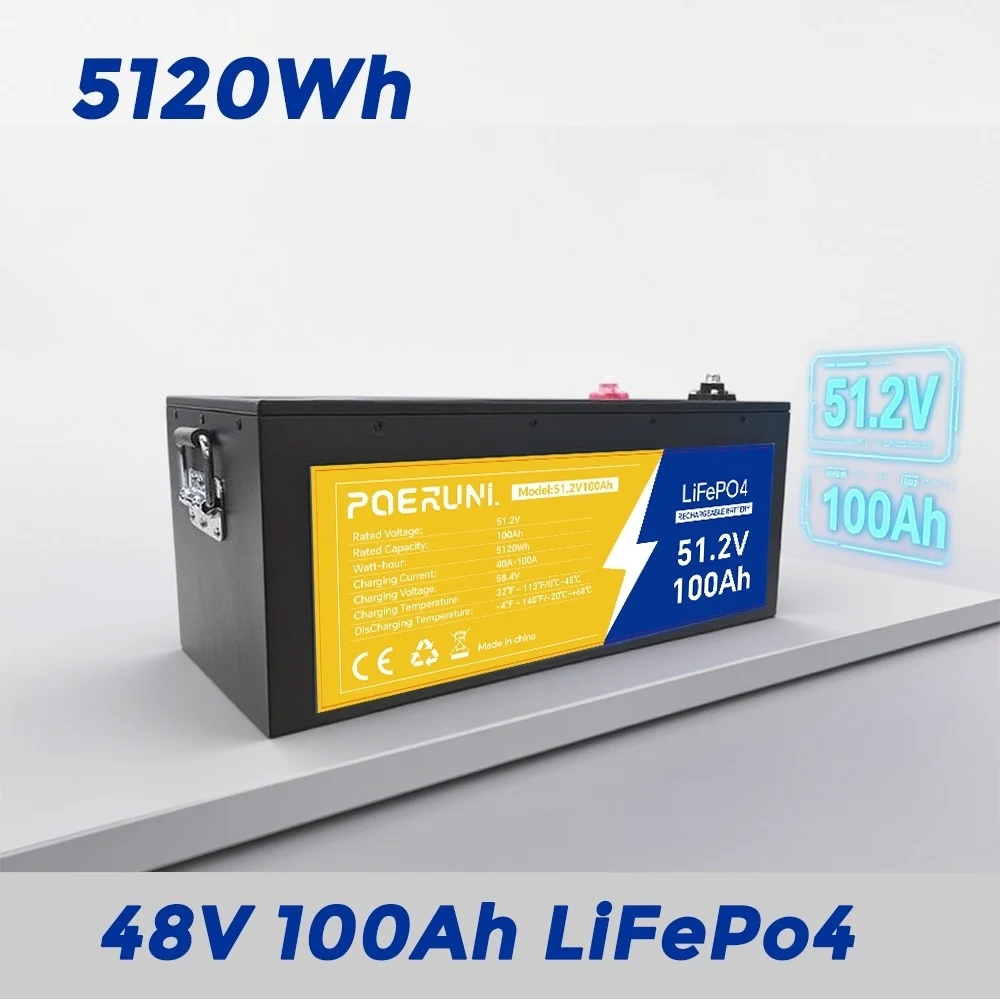 Batería LiFePO4 48V 100Ah POERUNI con BMS 5 57 3