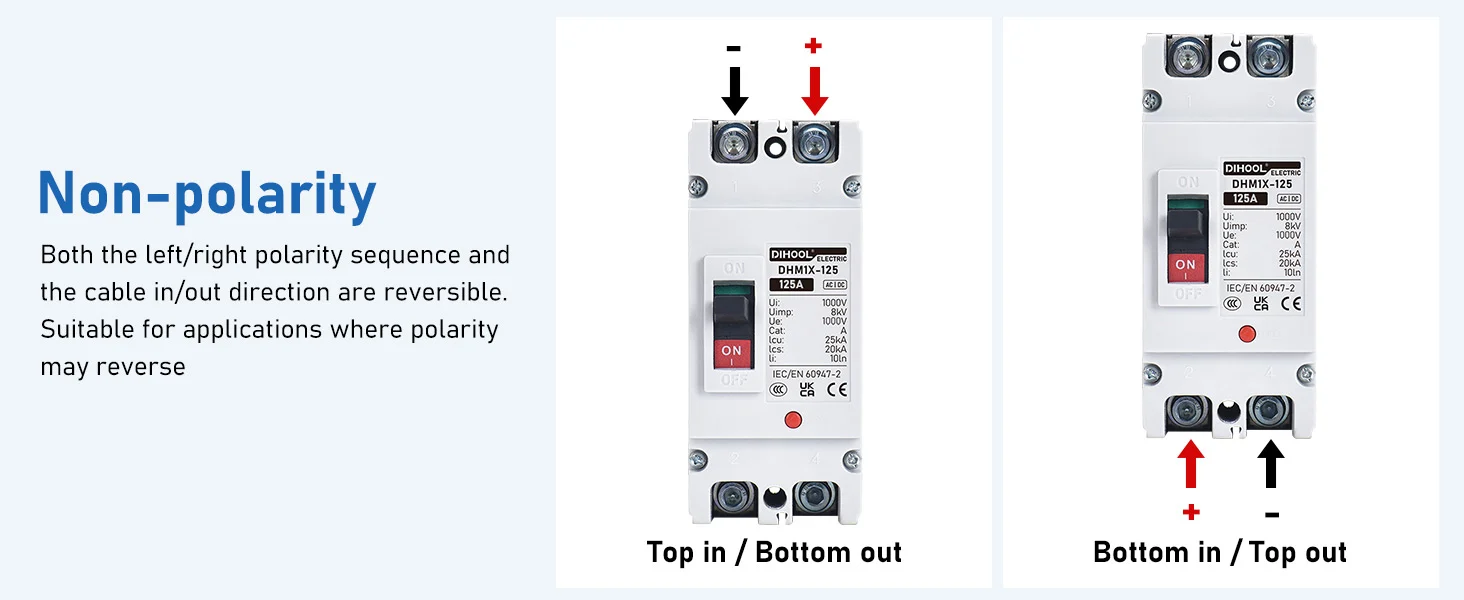 Interruptor automático DC principal de batería 8 Molded Case Circuit Breaker