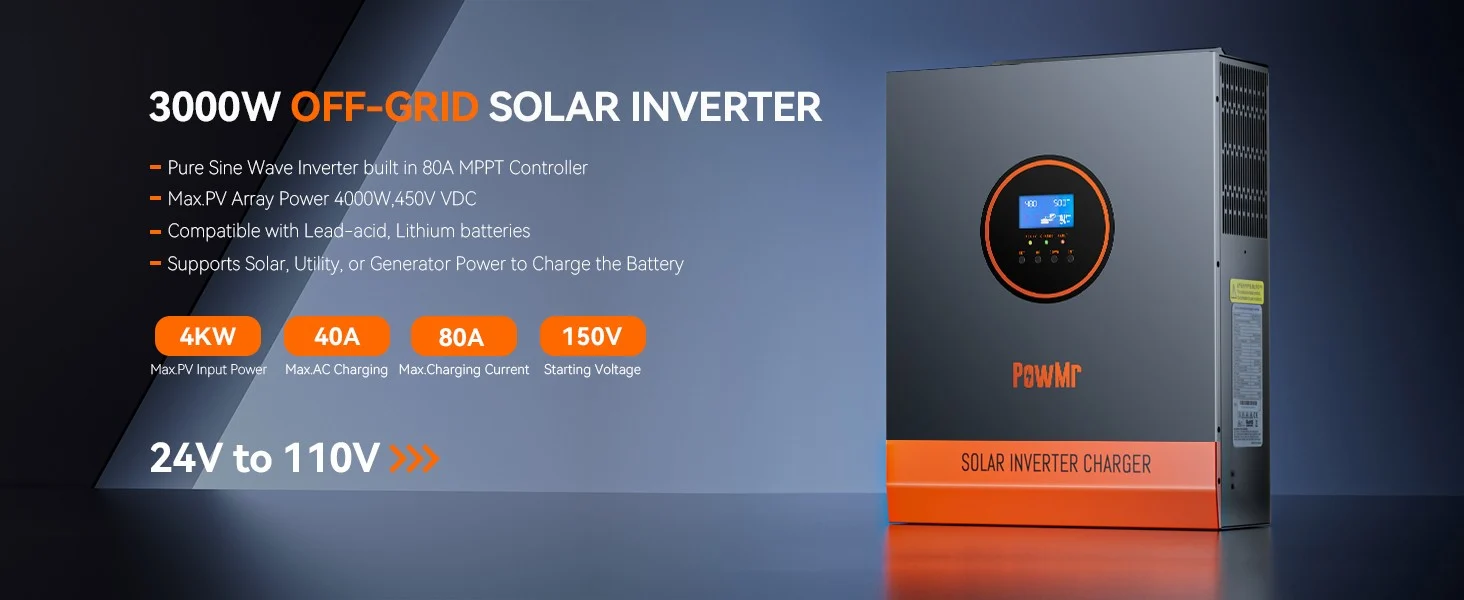 Inversor híbrido solar PowMr 3000W 24V MPPT 80A 110V 1 ef250e27 fa29 4dcf 9aae fdf25396a6f7