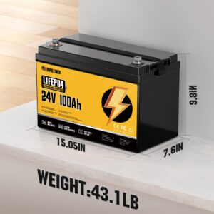 RVPOZWER 24V 100Ah LiFePO4