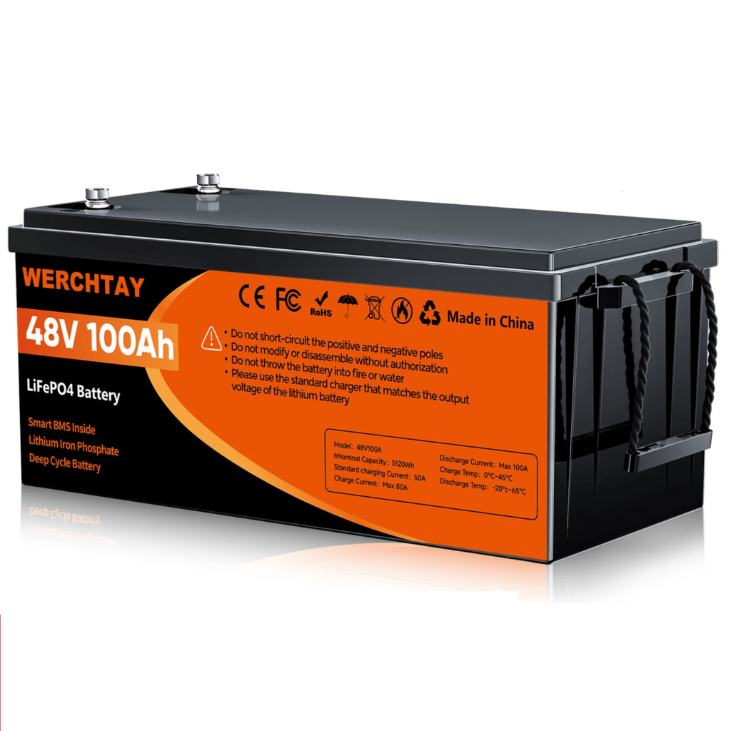 48v 100ah lifepo4 battery with bms deep cycle for marine off grid power golf car