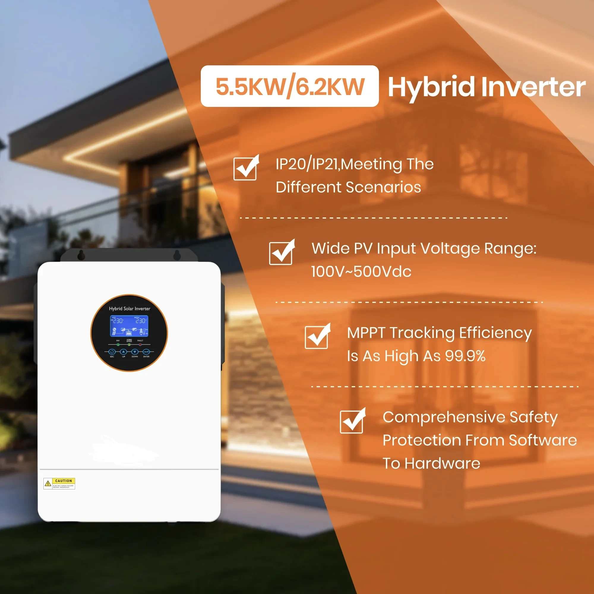 Inversor solar híbrido ECGSOLAX 6.2 kW split-phase 120/240 V 2 S325512590f78421a9e7e615e6bf4c938A 1