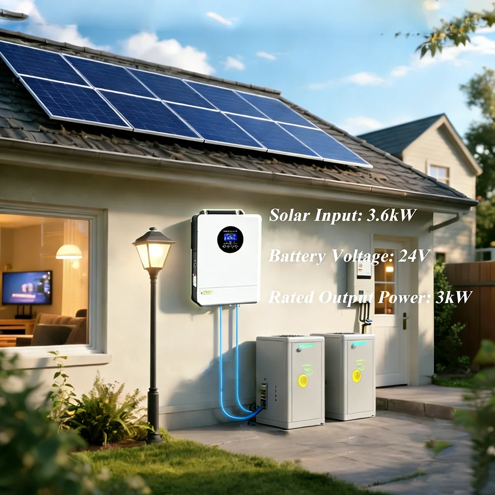 ECGSOLAX 24V 3KW Hybrid Solar Inverter 24V 120V - Imagen 4