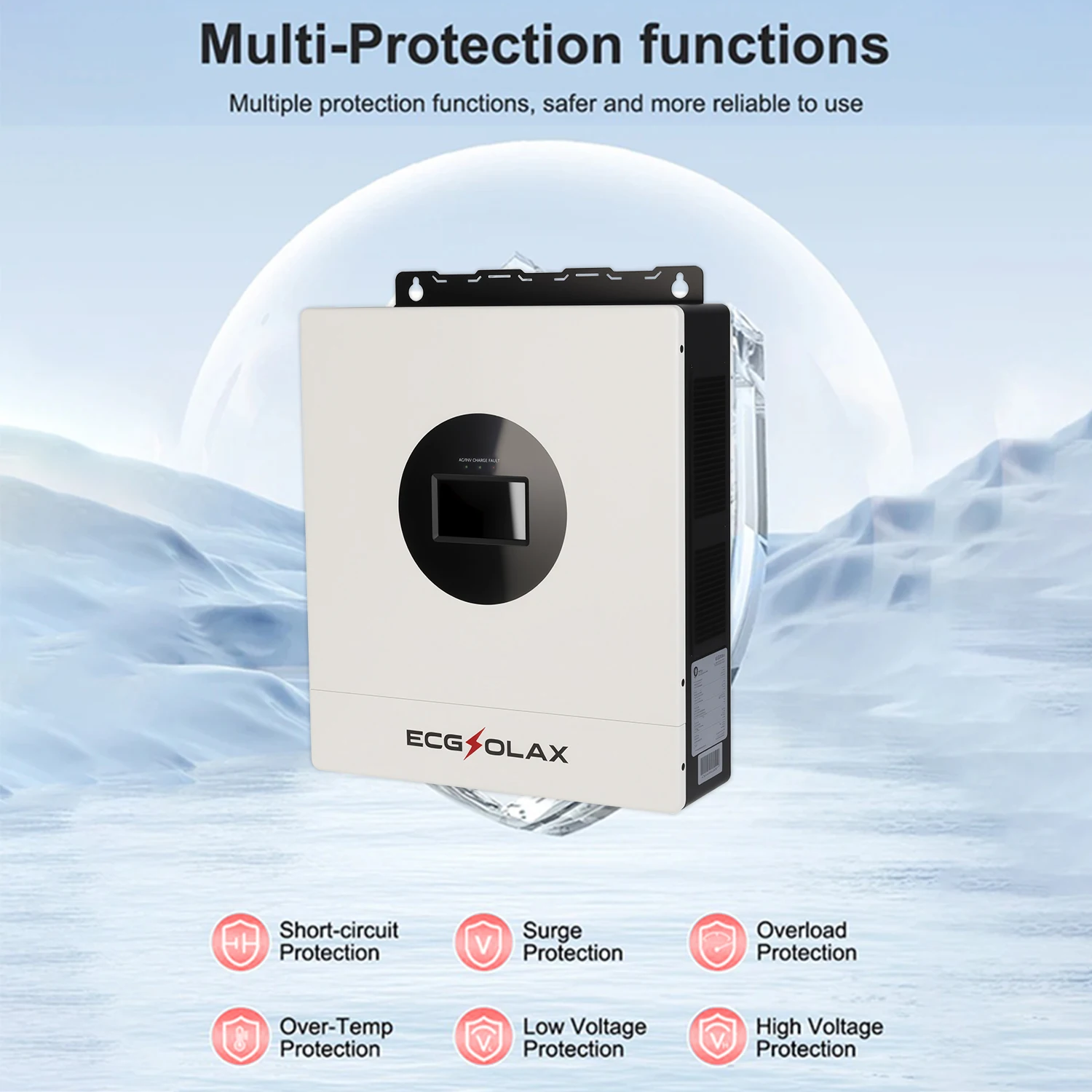 ECGSOLAX 7KW Hybrid Solar Inverter 48V 110V 240V - Imagen 5