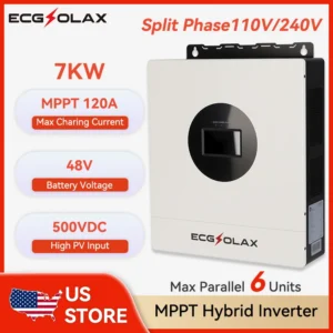 ECGSOLAX 7KW Hybrid Solar Inverter 48V 110V 240V